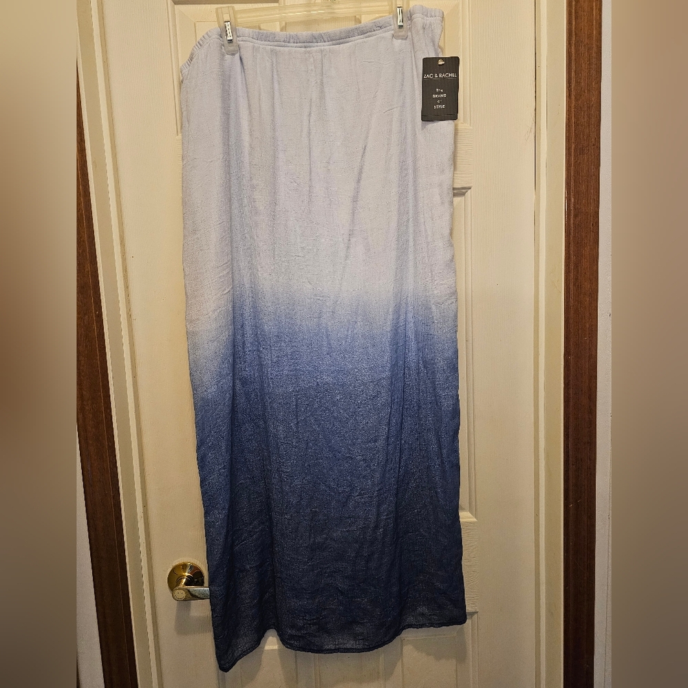 Zac & Rachel Blue Ombre Women's Maxi Skirt - XL